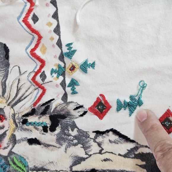 Womens Western Bohemian Tank Top Size XS White Fringe Cowboy Festival Cochella - Picture 6 of 15